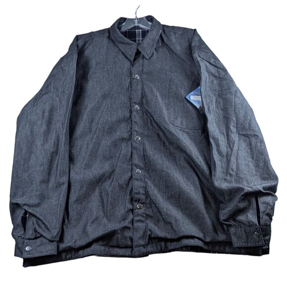 Vintage Marlboro 2003 Reversible White Black Plaid Flannel Denim Shacket NWT - Picture 2 of 15